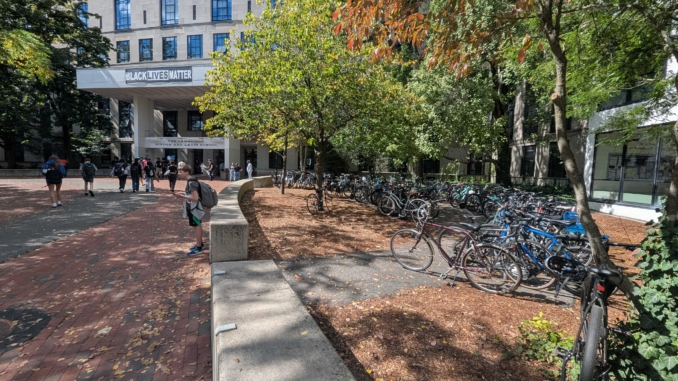 CRLS with many bikes parked outside.