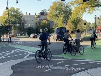 Cyclists in Inman Square